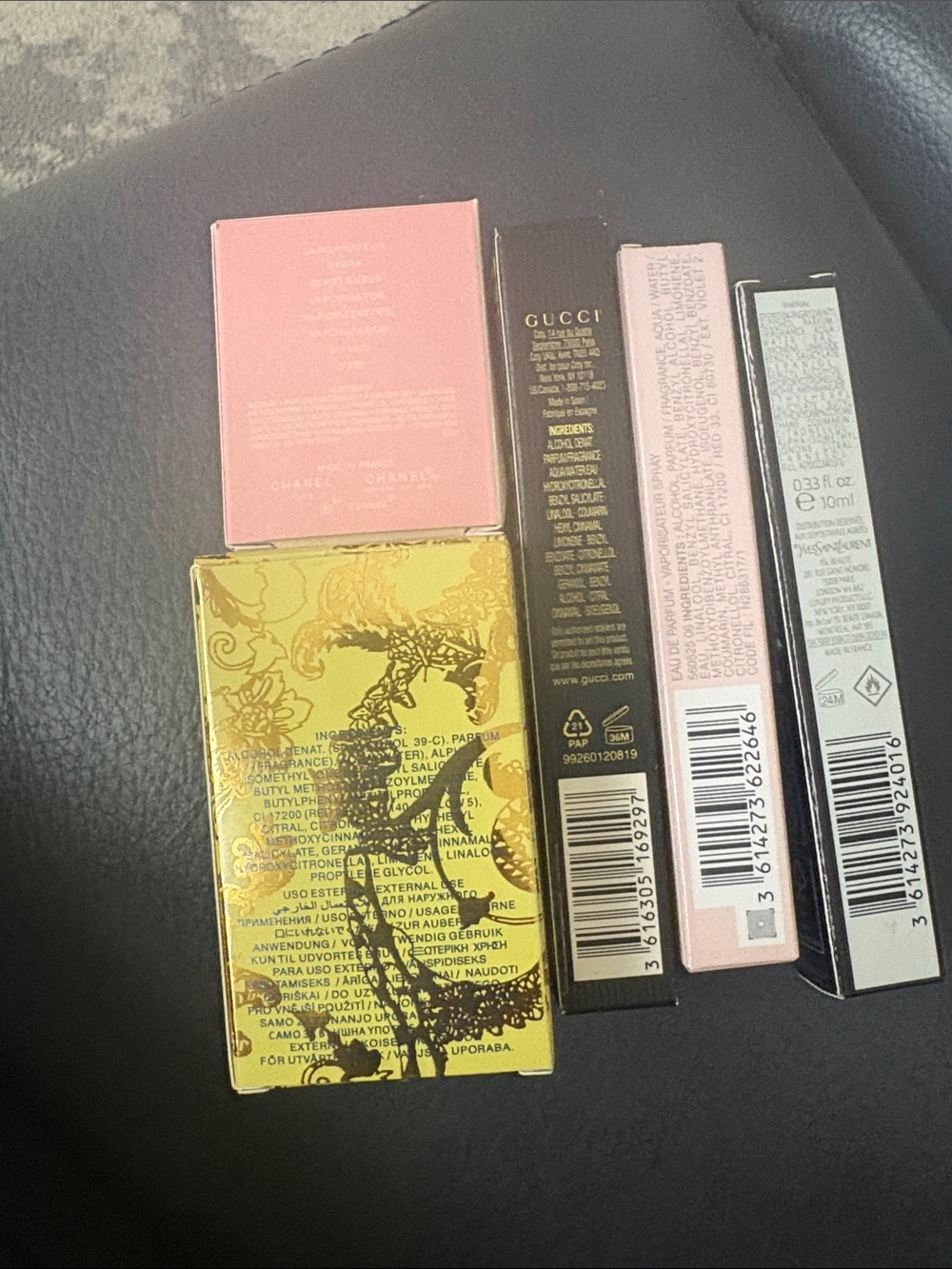 5 NIB CHANEL, GUCCI, VERSACE, YSL, FlowerBomb Eau de mini Travel Perfume Bundle - Picture 4 of 13